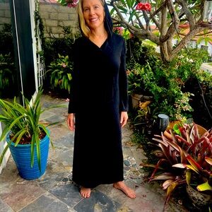 Black, cashmere maxi dress